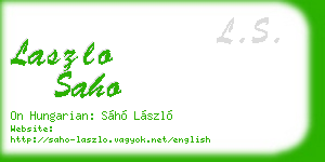 laszlo saho business card