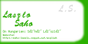 laszlo saho business card